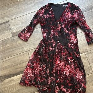 Danny & Nicole Chic Black and Pink Dress